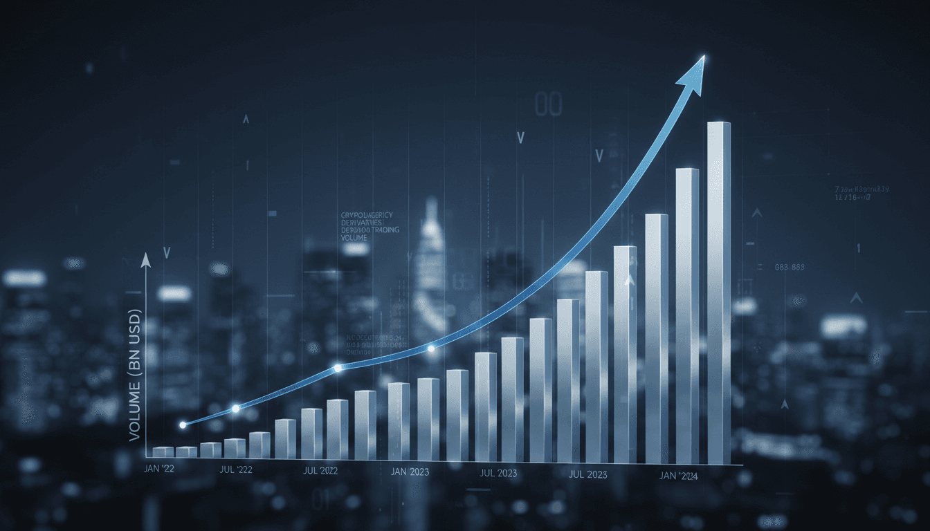 Coinbase logo with a backdrop of cryptocurrency trading charts.
