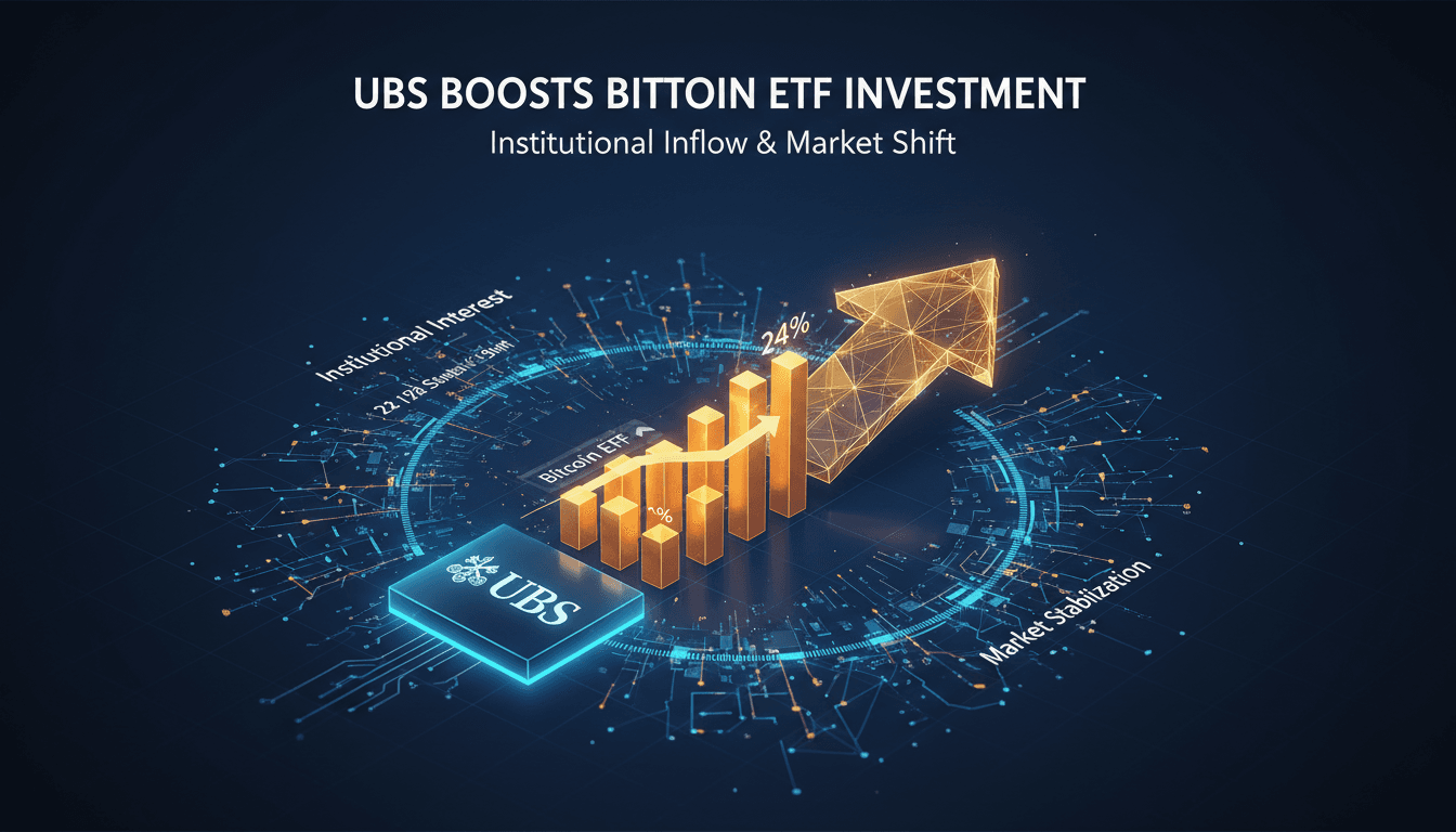 UBS's increased investment in Bitcoin ETF showcasing institutional interest in cryptocurrency.
