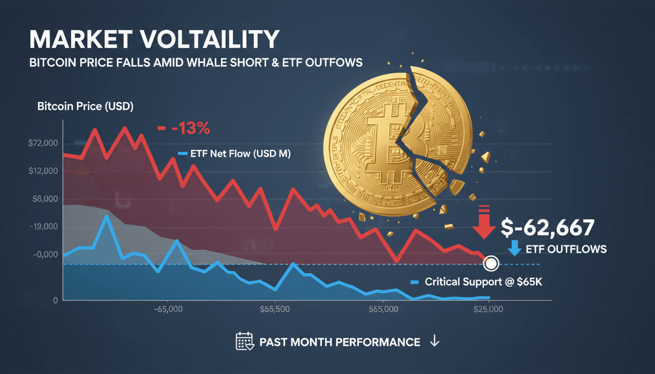 Bitcoin price chart showing recent declines and market trends