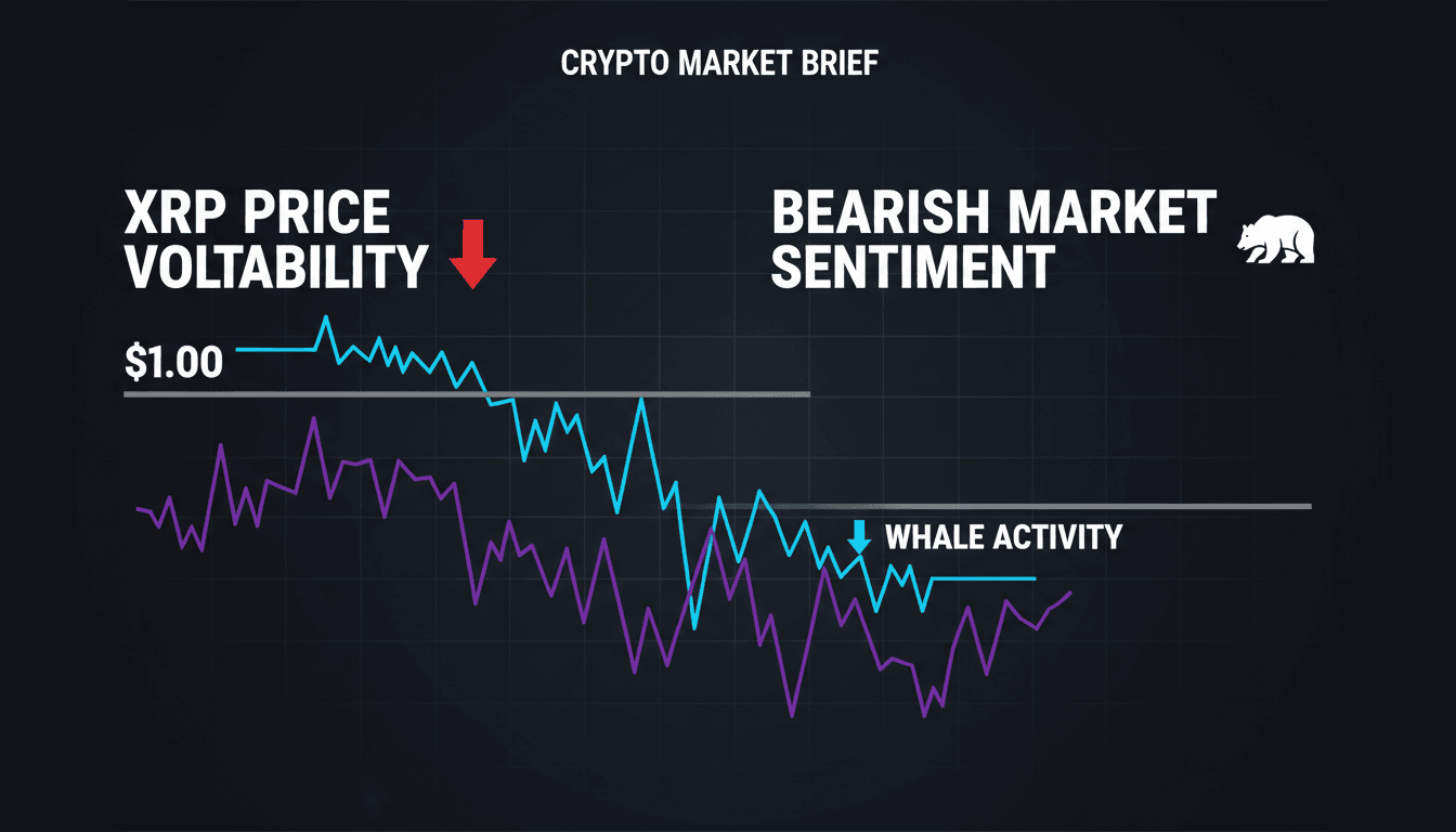 Graph showing XRP price fluctuations and whale activity trends