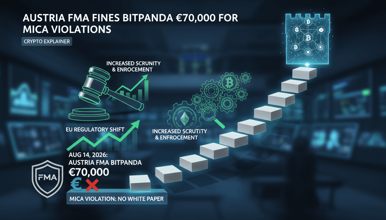 Infographic showing the timeline of MiCA enforcement actions and implications for crypto-asset service providers.