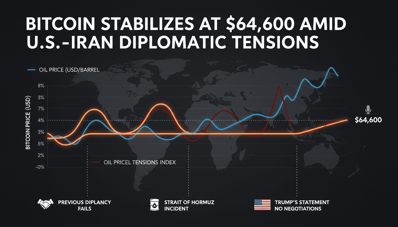 A visual representation of Bitcoin's price stability against a backdrop of geopolitical tensions and oil prices.