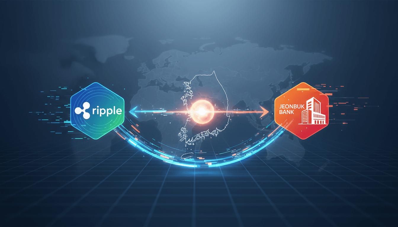 Ripple and Jeonbuk Bank partnership announcement for cross-border payments in South Korea.