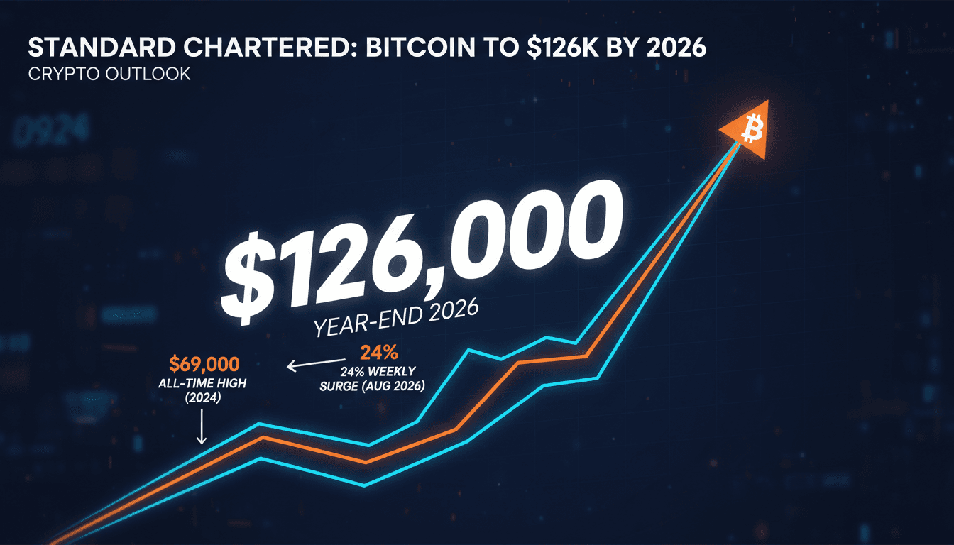 A graph illustrating Bitcoin's price movements with a focus on the $126,198 all-time high.