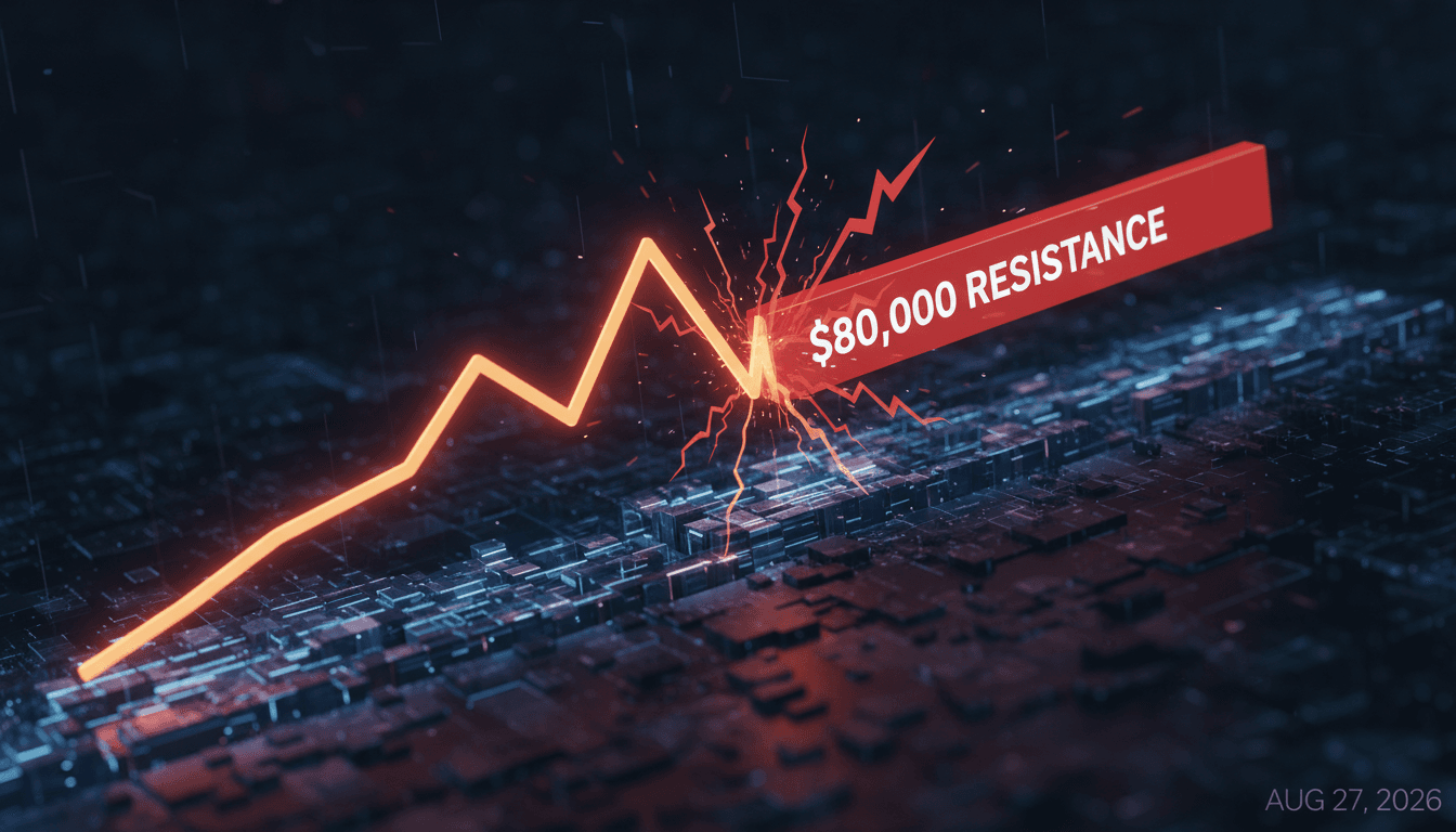 A chart showing Bitcoin's price testing the $80,000 resistance level with ETF holders' cost basis highlighted.