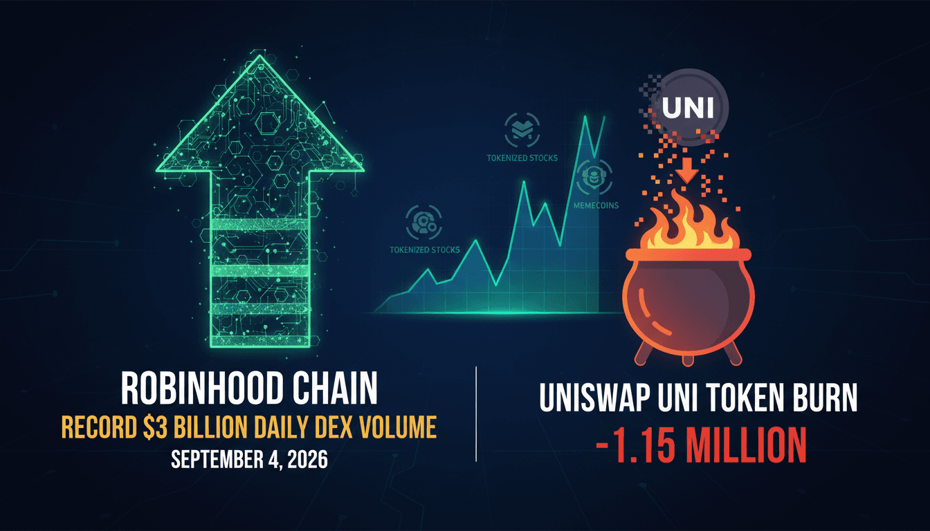 Robinhood Chain Achieves Record $3 Billion Daily DEX Volume Leading to Uniswap UNI Token Burn