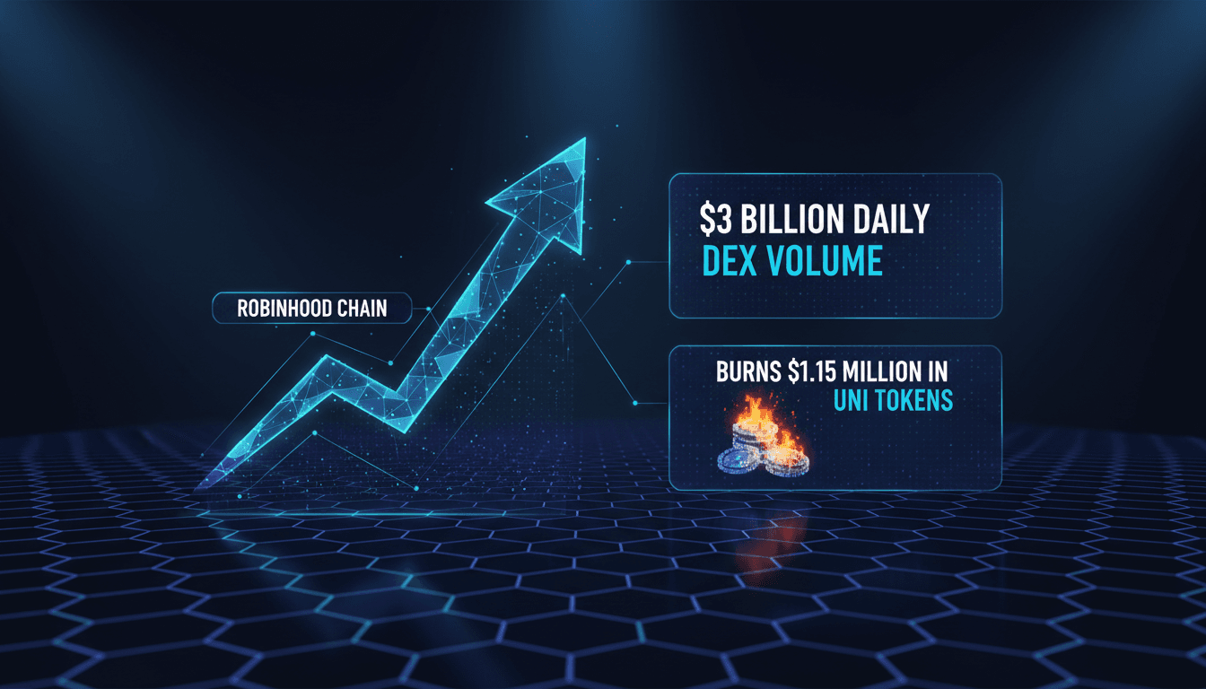 Robinhood Chain Reaches $3 Billion Daily DEX Volume and Burns $1.15 Million in UNI Tokens