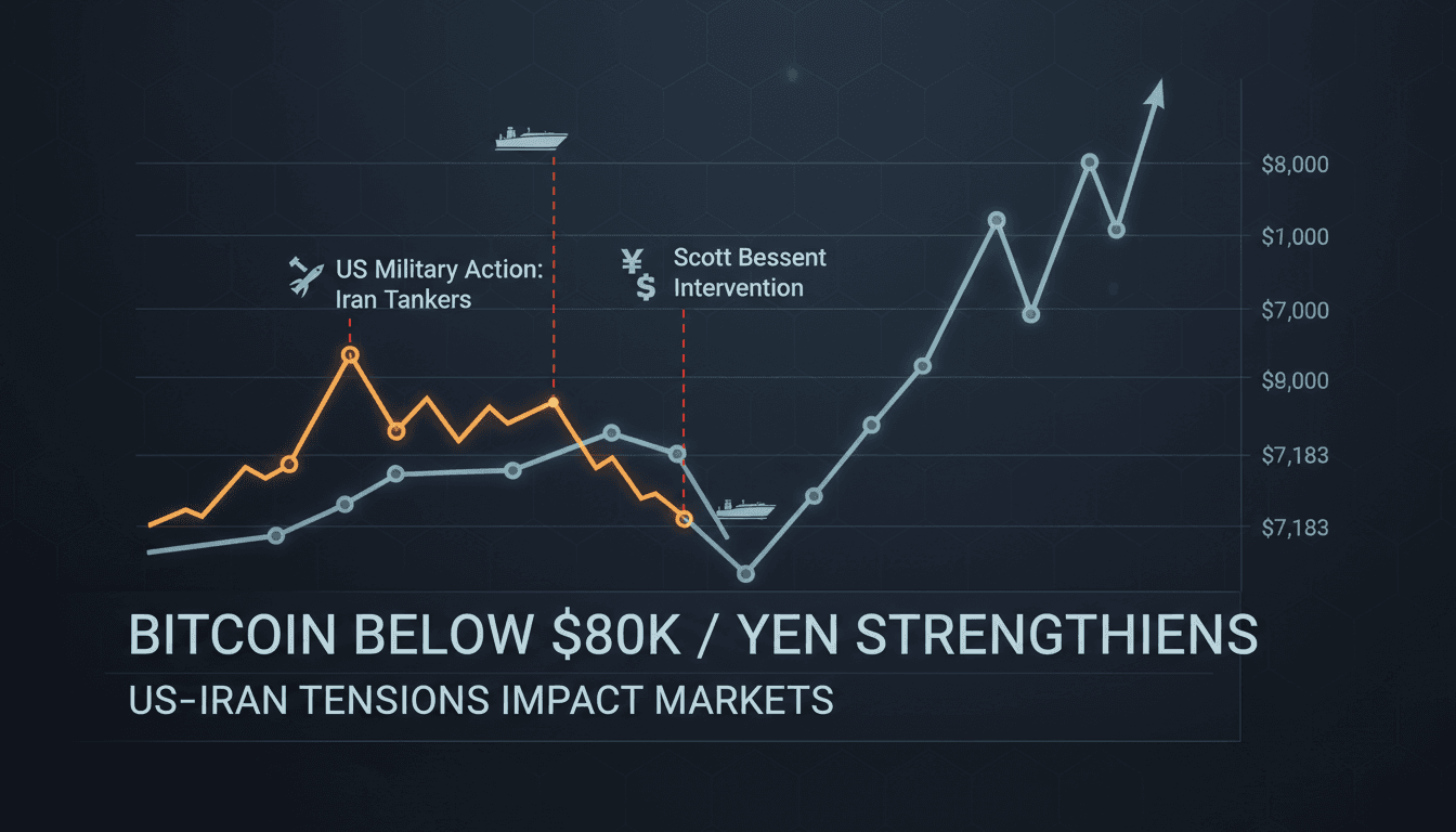 Bitcoin Stays Below $80,000 as Yen Strengthens Amid US-Iran Tensions