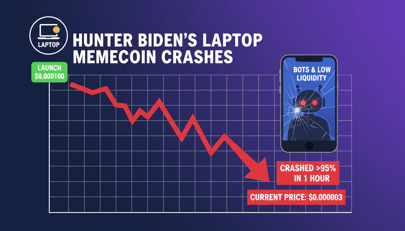 Hunter Biden's LAPTOP memecoin crashes over 95% shortly after launch