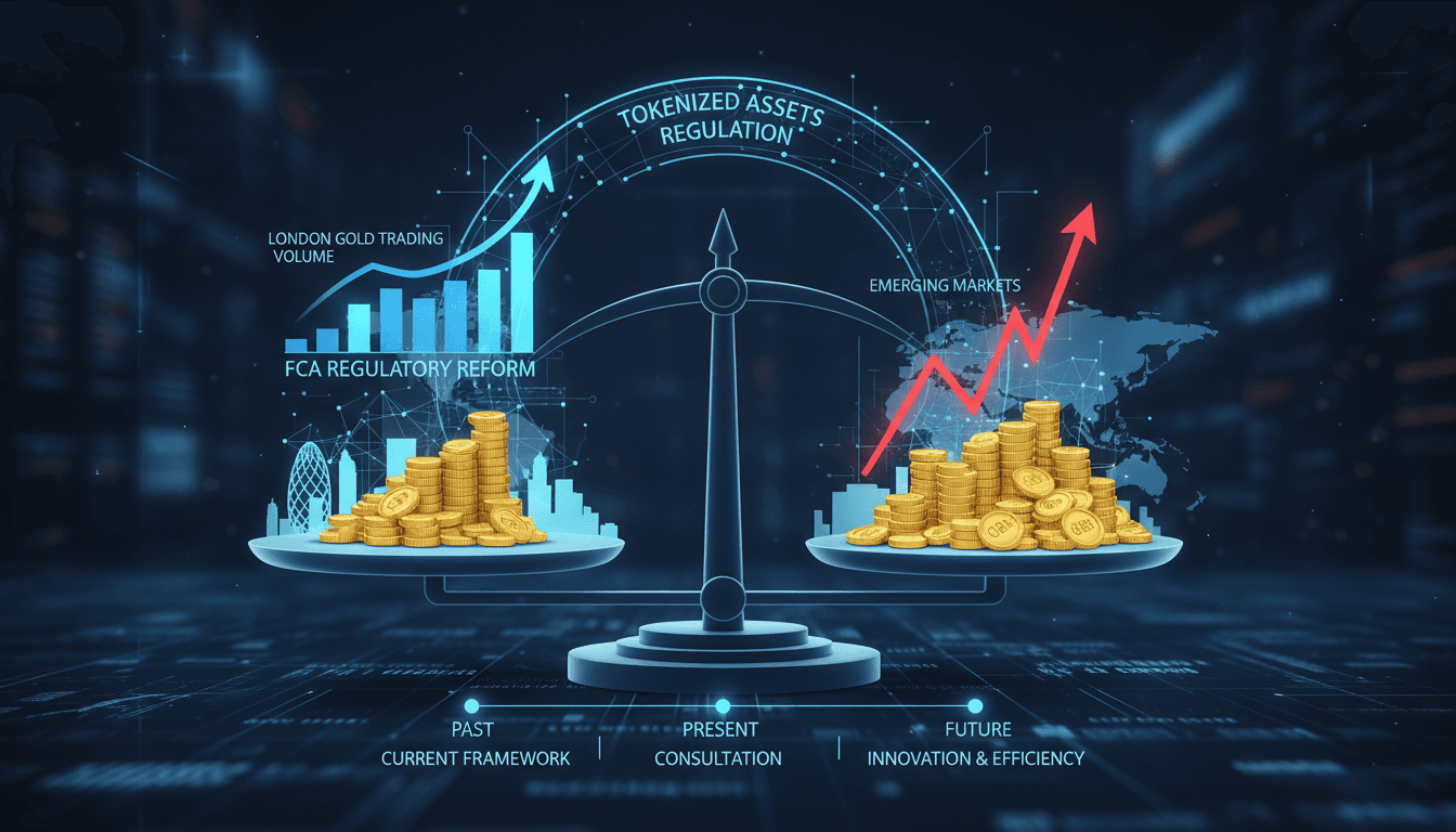 Infographic showing London's gold trading volume and potential regulatory impacts on the market.