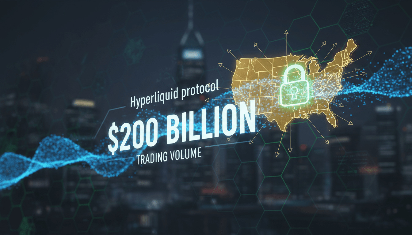 A graphic illustrating Payward's launch of onchain perpetual futures for U.S. clients, highlighting the $200 billion trading volume.