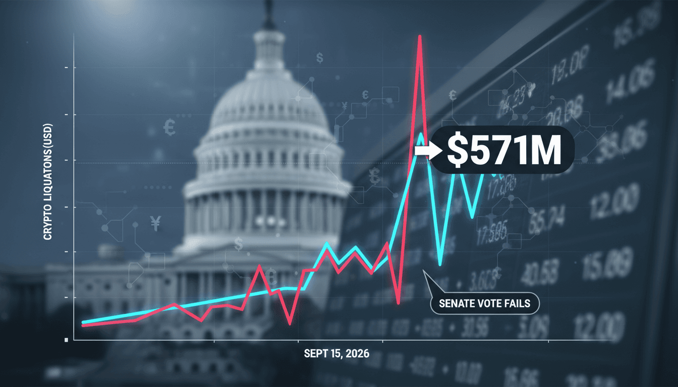 U.S. Senate Cloture Vote Fails, Leading to $571 Million in Crypto Liquidations