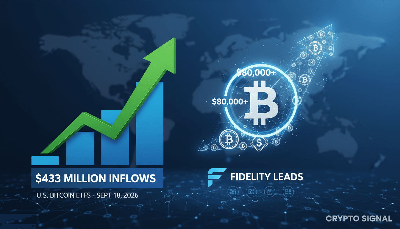 Infographic illustrating the surge in Bitcoin ETF inflows and key institutional players involved.