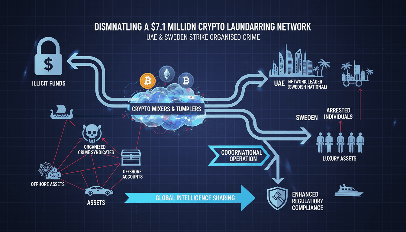 UAE and Sweden dismantle $7.1 million crypto money laundering network linked to organized crime