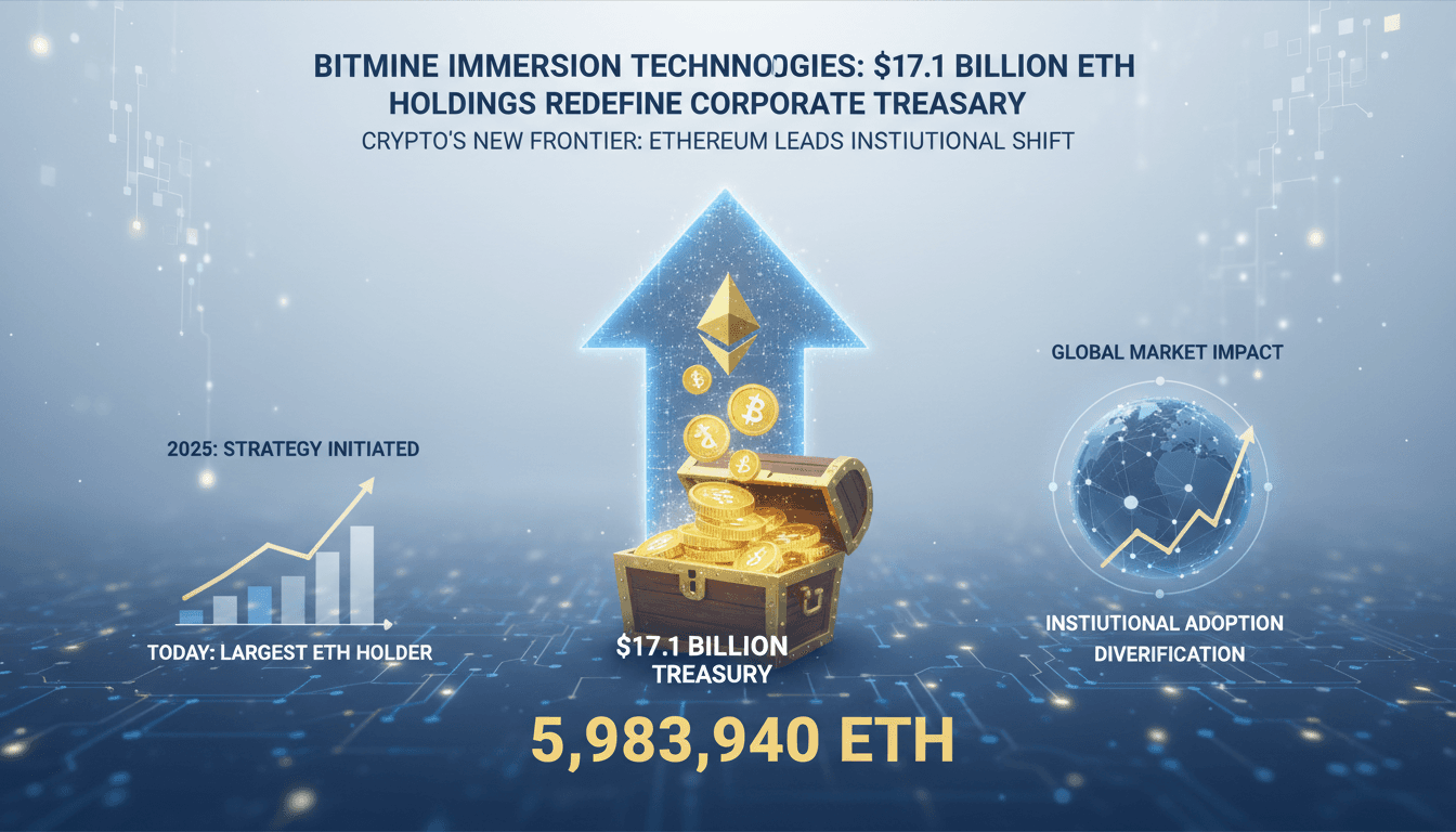 Infographic showing BitMine's Ethereum treasury growth and market impact.