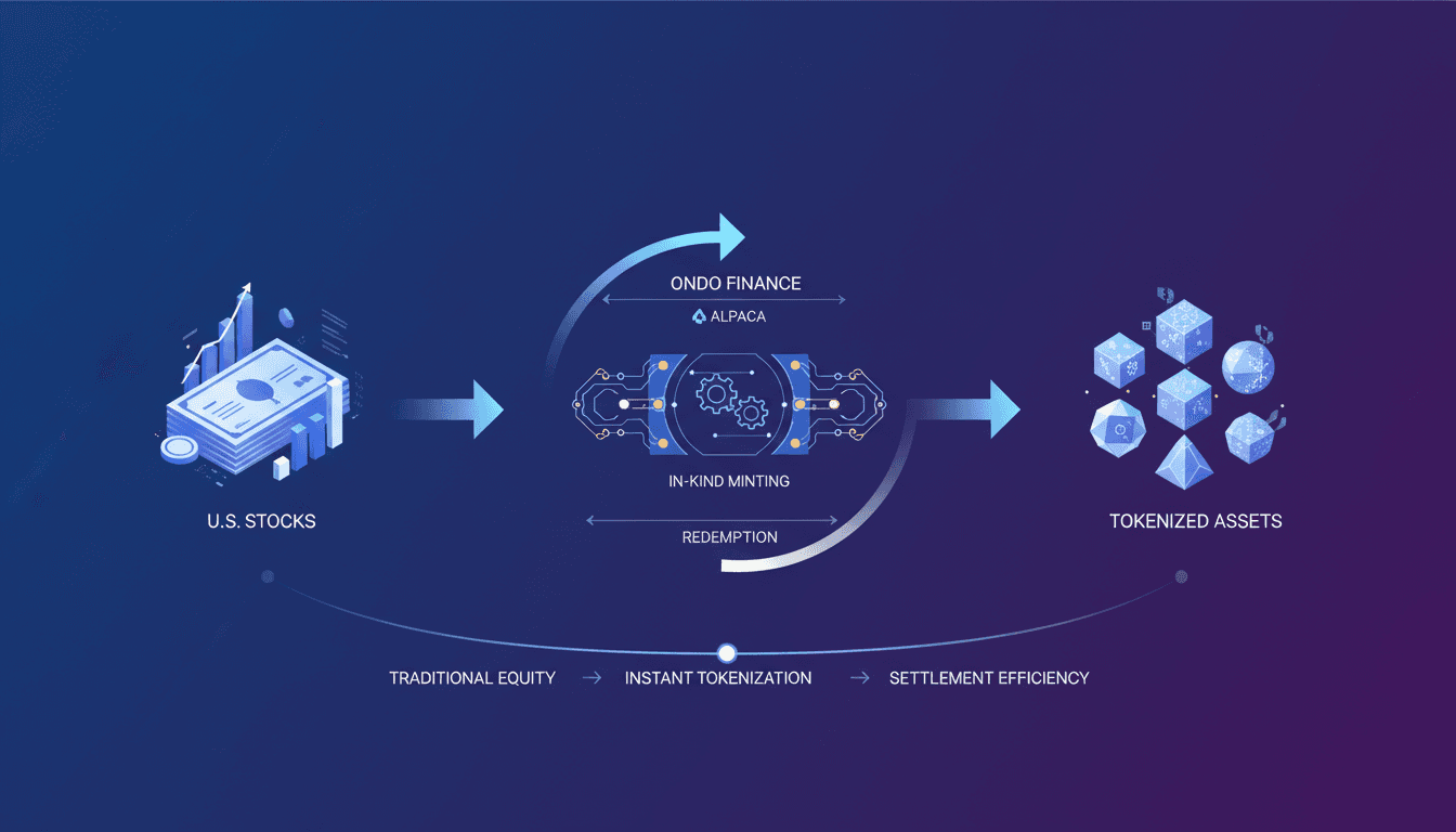 Ondo Finance Launches In-Kind Minting for Tokenized U.S. Stocks via Alpaca Integration
