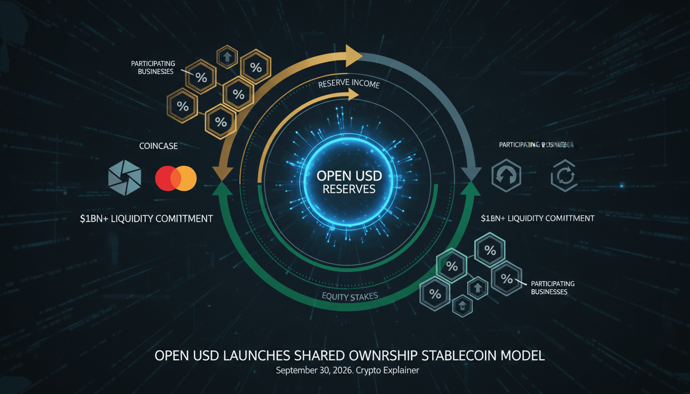 Infographic showing the shared ownership model of Open USD and its impact on the stablecoin market.