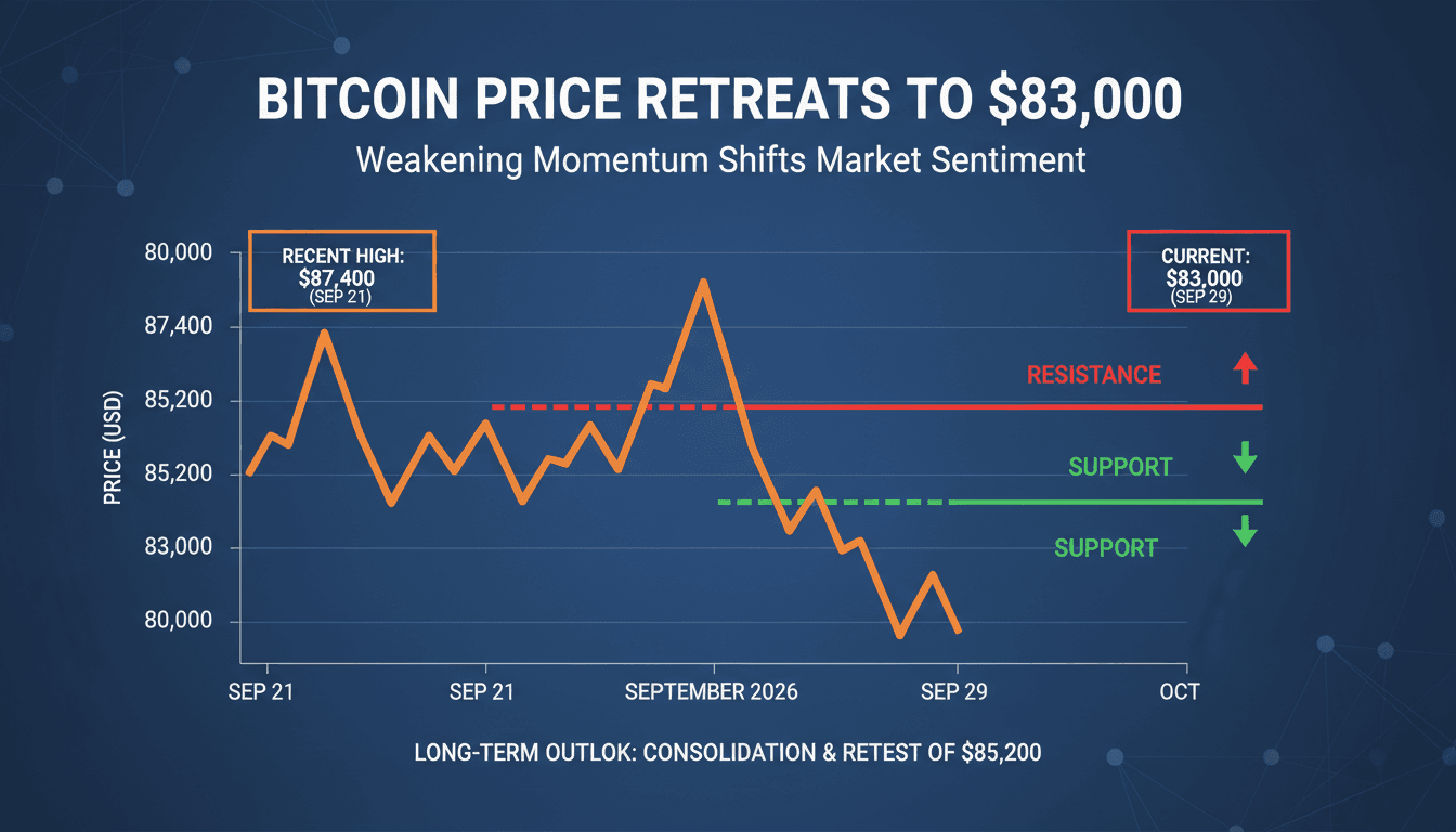 A graph illustrating Bitcoin's price movement, highlighting the recent peak and current resistance levels.
