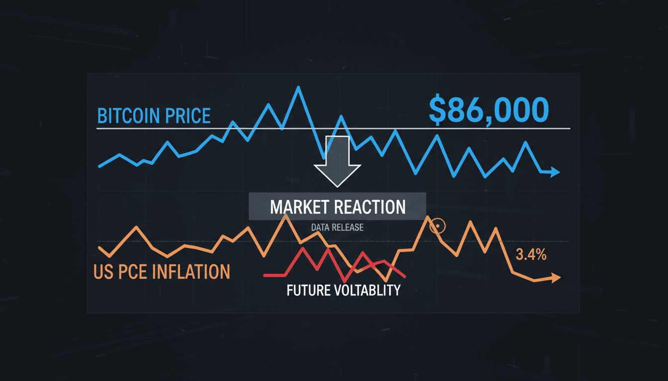 A graph illustrating Bitcoin's price movements in relation to PCE inflation data trends.