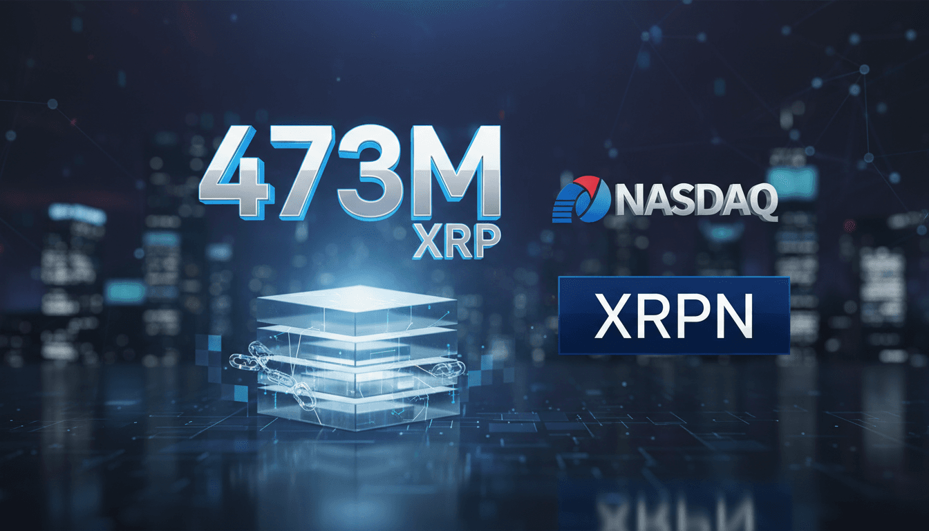 Visual representation of Evernorth's 473 million XRP treasury and Nasdaq listing plans.