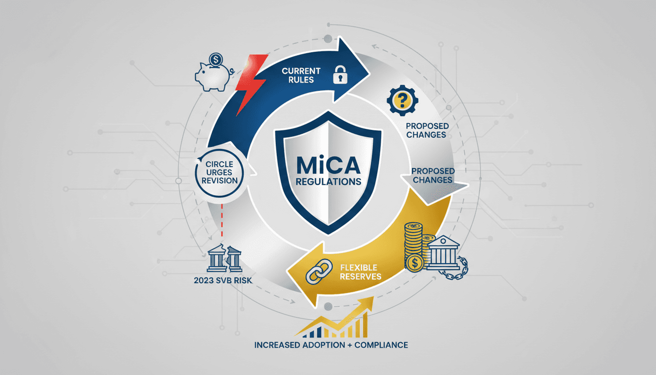 Infographic showing stablecoin compliance status under MiCA regulations.
