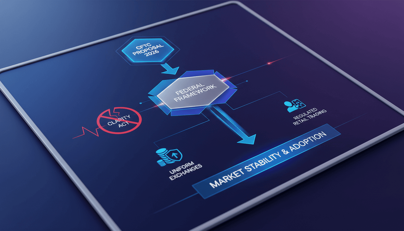 Infographic showing CFTC's new regulatory framework for leveraged crypto trading.