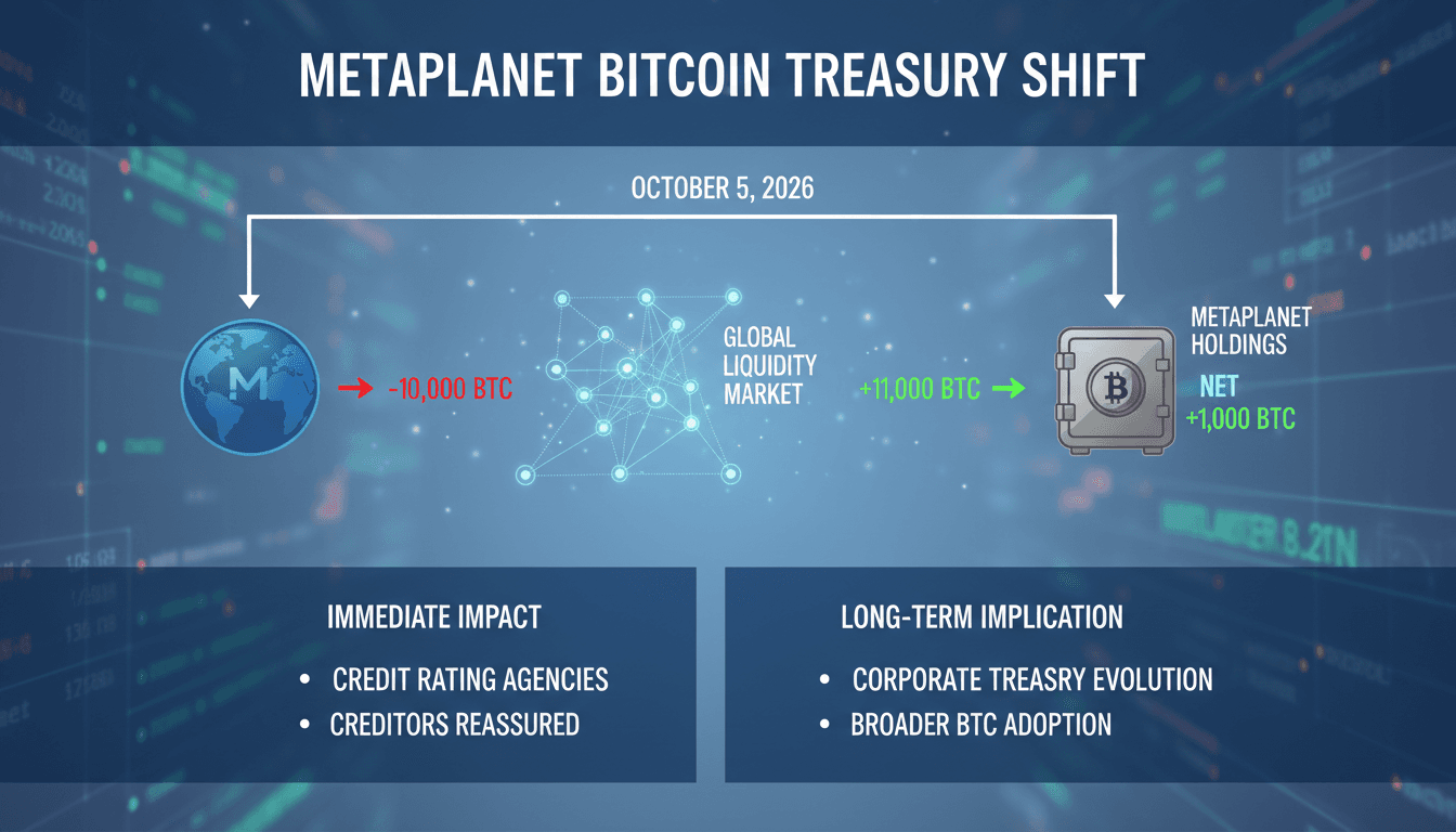 Infographic showing Metaplanet's Bitcoin transactions and corporate treasury strategies.