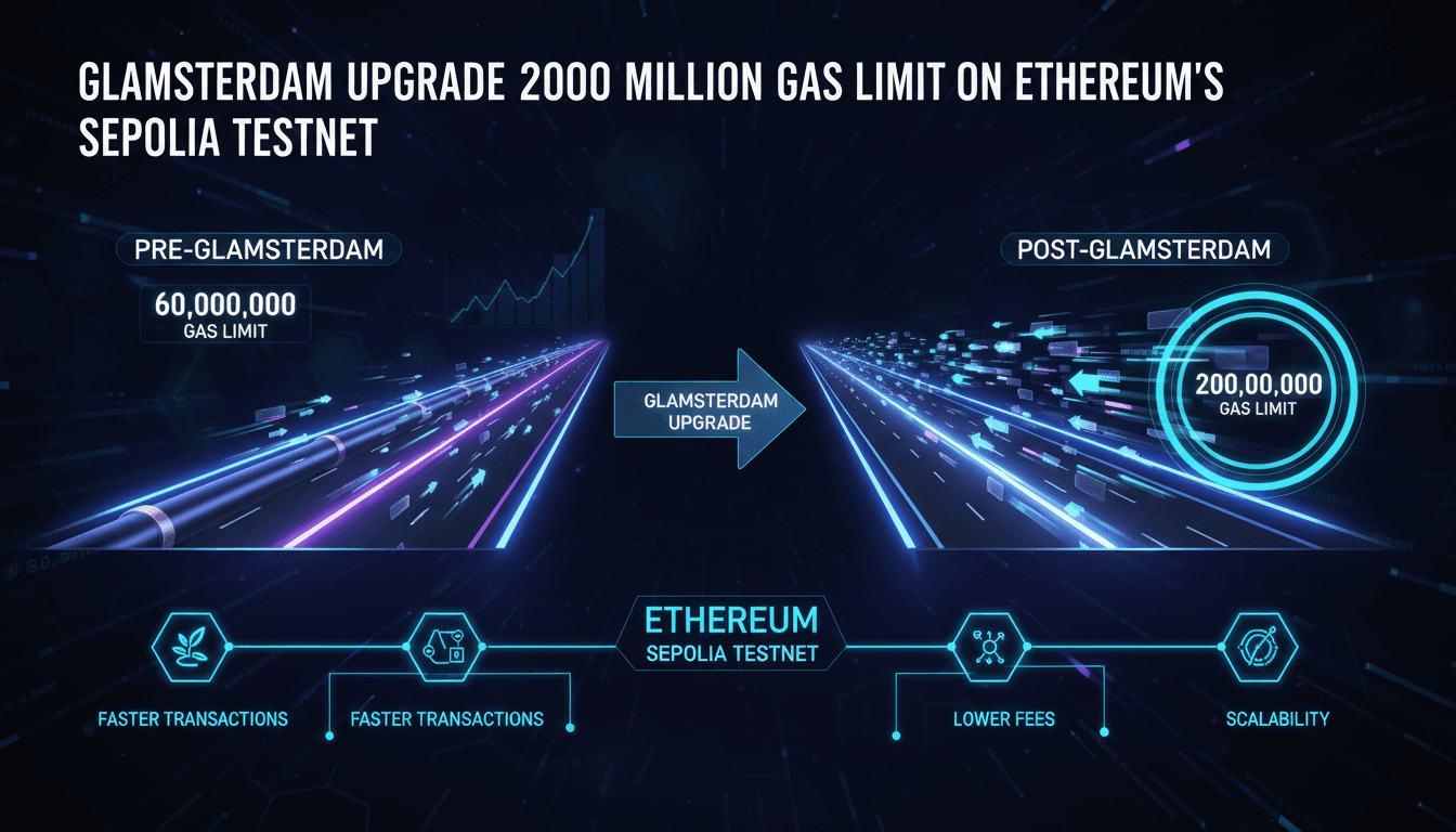 Infographic showing Ethereum's gas limit increase and its implications for transaction efficiency.
