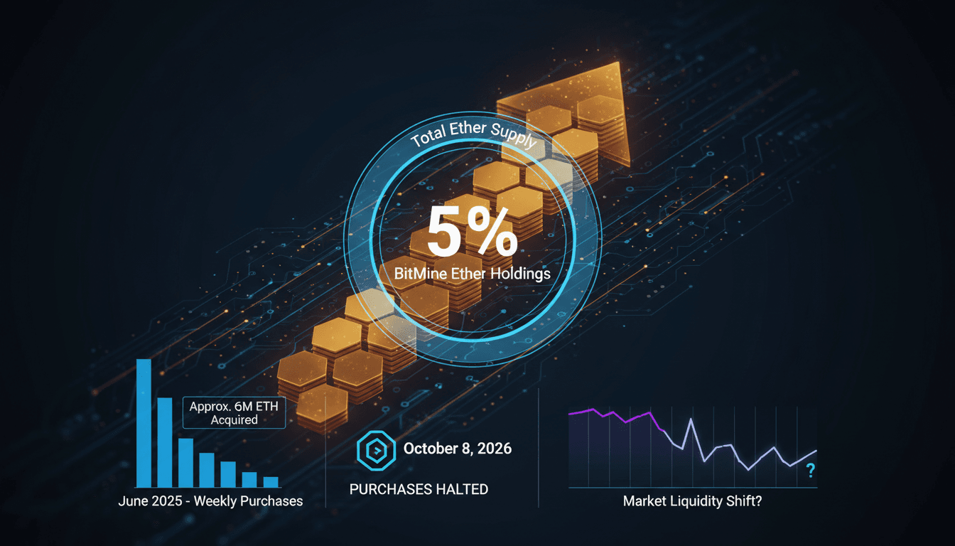 Infographic showing BitMine's Ether holdings and market impact.