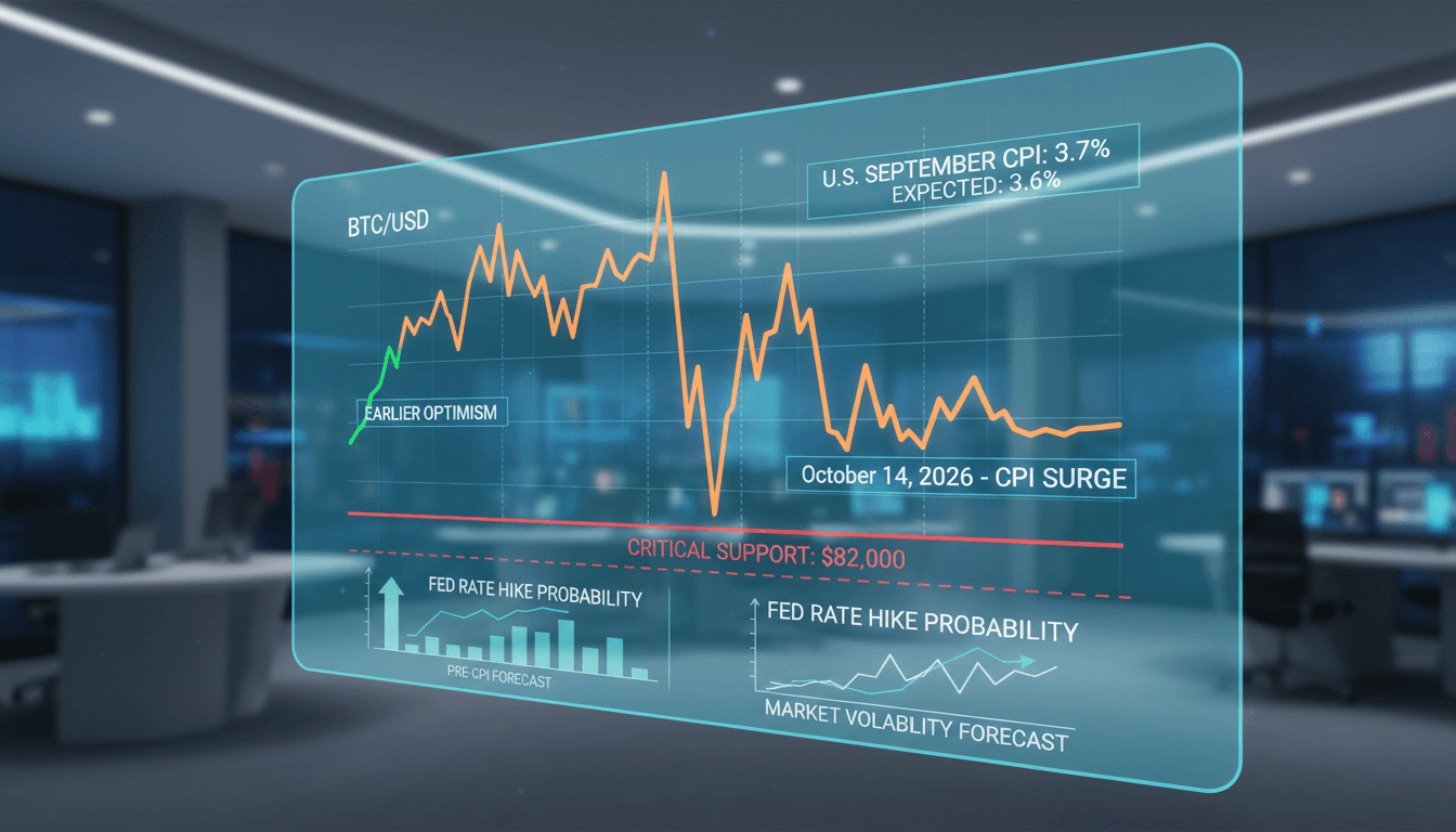 A chart showing Bitcoin price fluctuations in response to CPI data, highlighting key support levels and market reactions.
