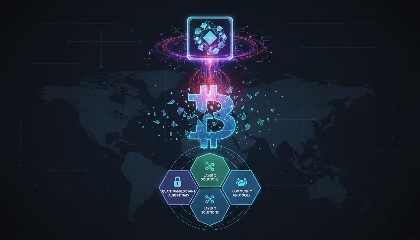 Infographic showing Coinbase's quantum framework for Bitcoin security and its implications.