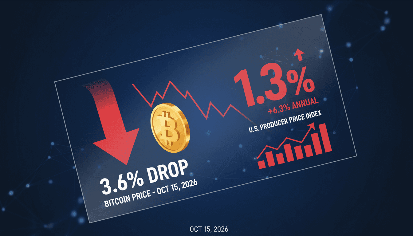 A graphic illustrating Bitcoin's price decline alongside U.S. inflation statistics.