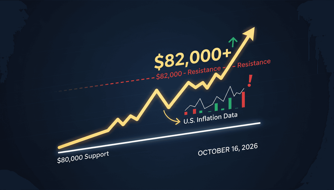 A graph illustrating Bitcoin's price recovery above $82,000 with key support and resistance levels.