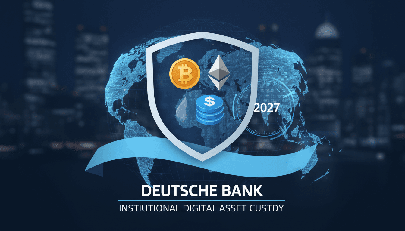 Visual representation of Deutsche Bank's Bitcoin custody services and expansion plans.