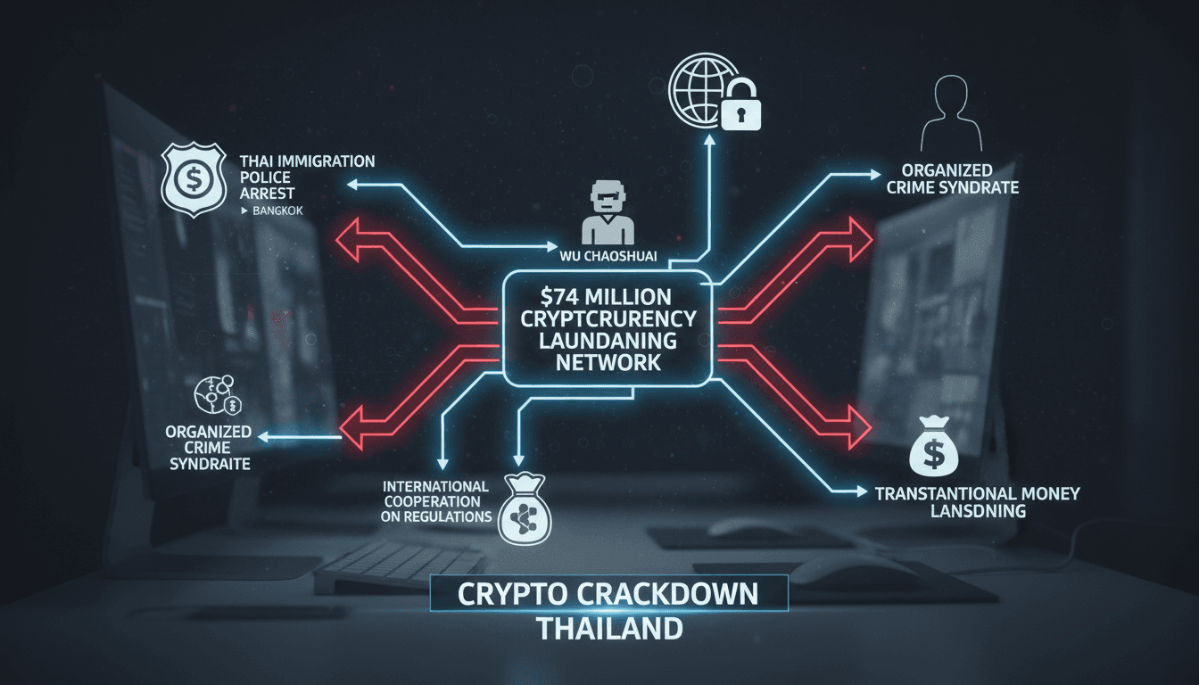 A visual representation of cryptocurrency laundering networks and their implications for regulatory oversight in Thailand.