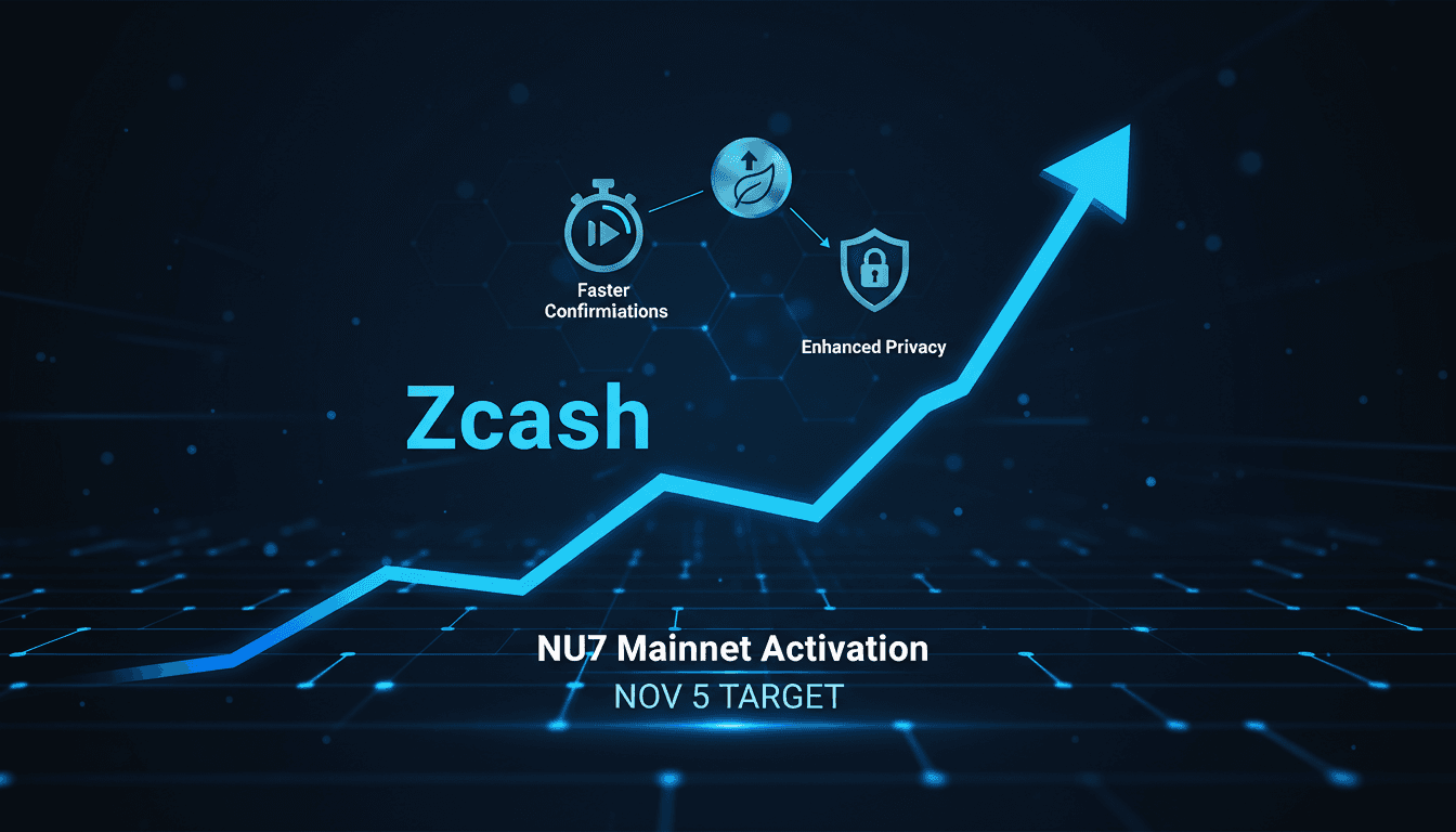 A graphic illustrating Zcash's NU7 upgrade features and price increase.