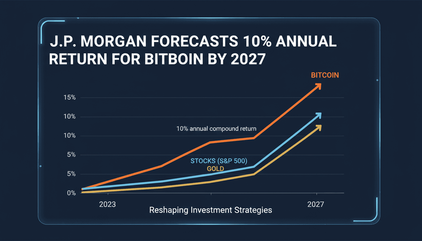 Infographic showing Bitcoin's projected growth against traditional assets like stocks and gold.