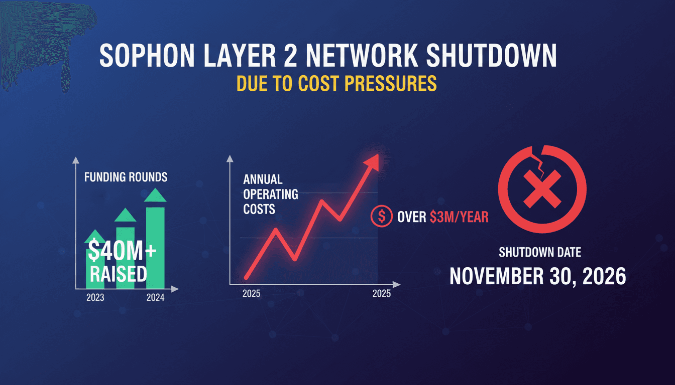 Sophon Layer 2 Network to Shut Down by November 30, 2026 Due to Cost Pressures