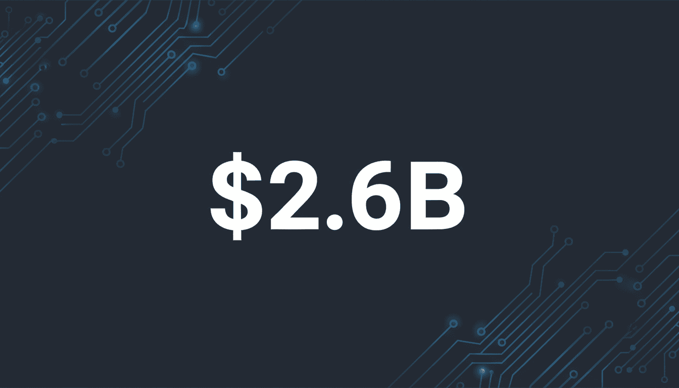 Minimalist graphic showing 2.6 billion dollar market cap metric for Coinbase and Ripple RLUSD stablecoin integration