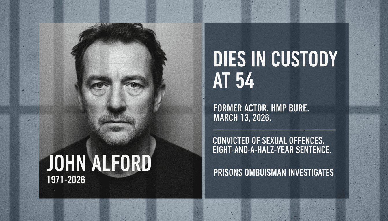 John Alford, former British actor, dies in prison custody at 54