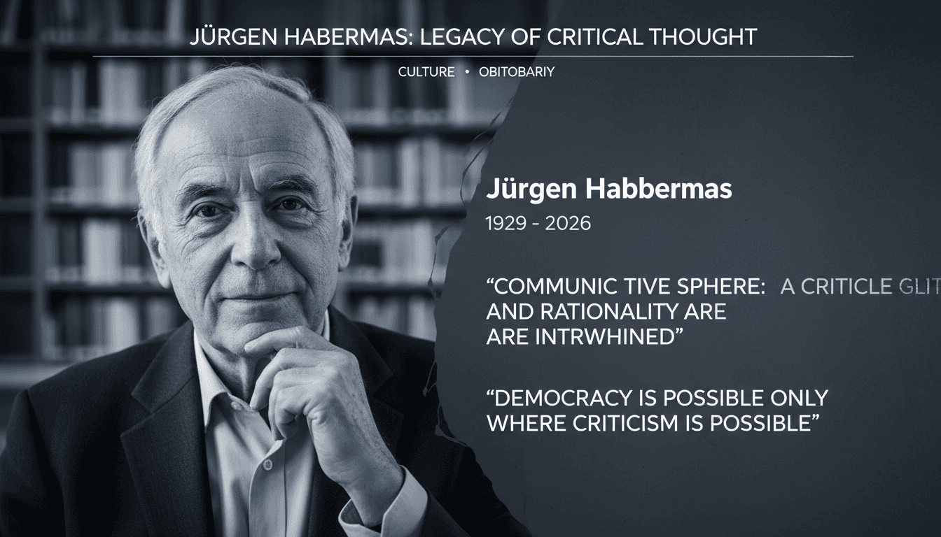 Jürgen Habermas, Influential German Philosopher, Passes Away at 96