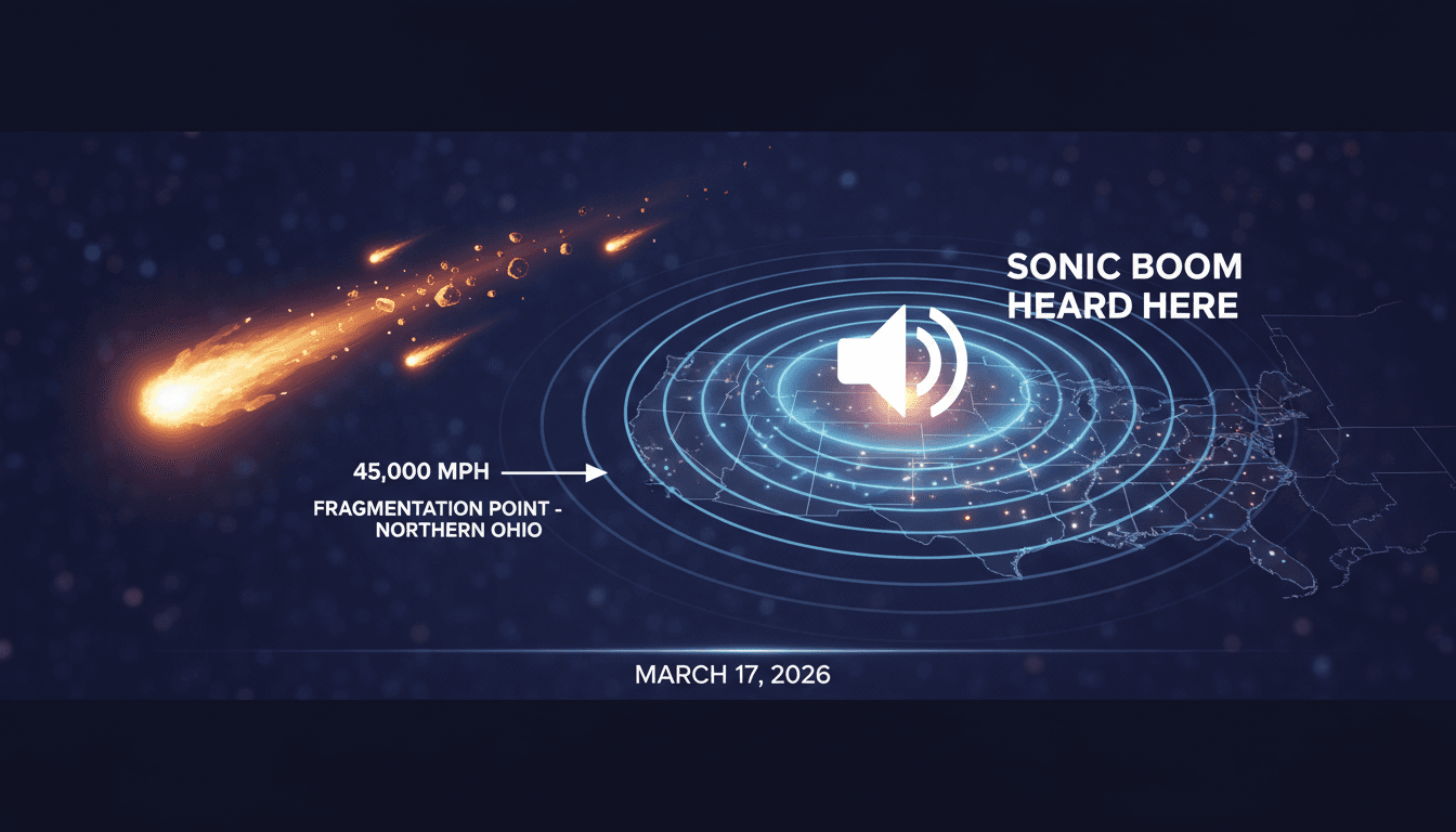 Meteor Fragmentation Causes Sonic Boom Across Northern Ohio and Beyond