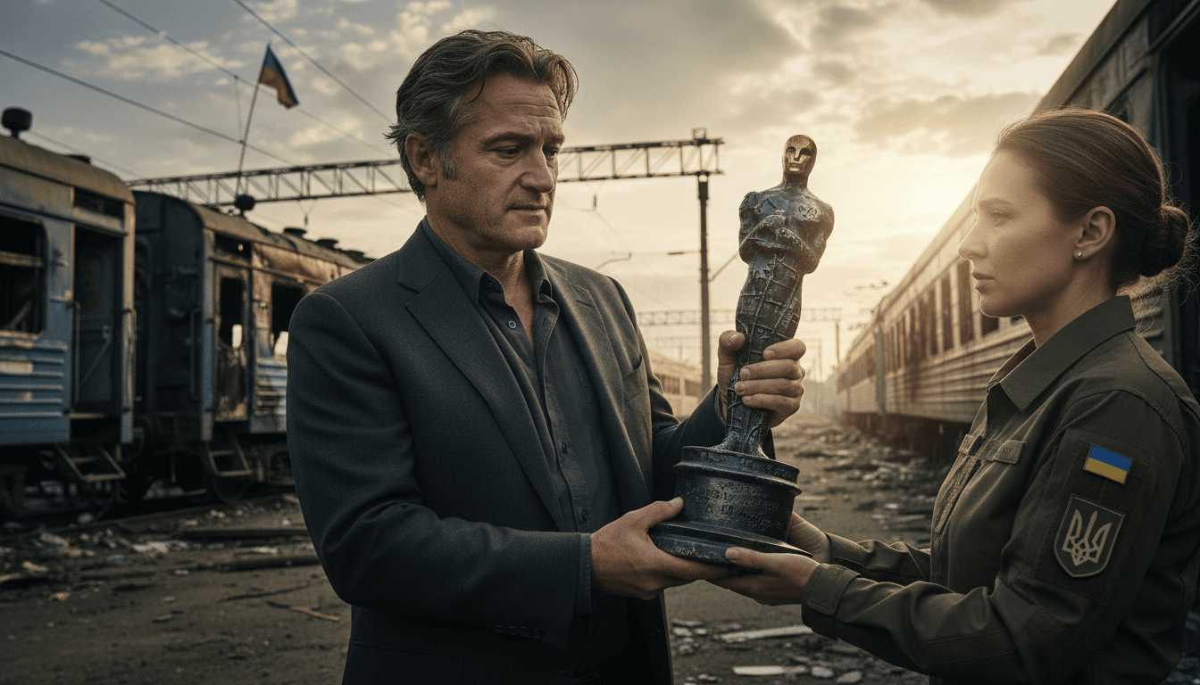 Sean Penn Awarded Symbolic Oscar Crafted from Ukrainian Railway Metal in Kyiv