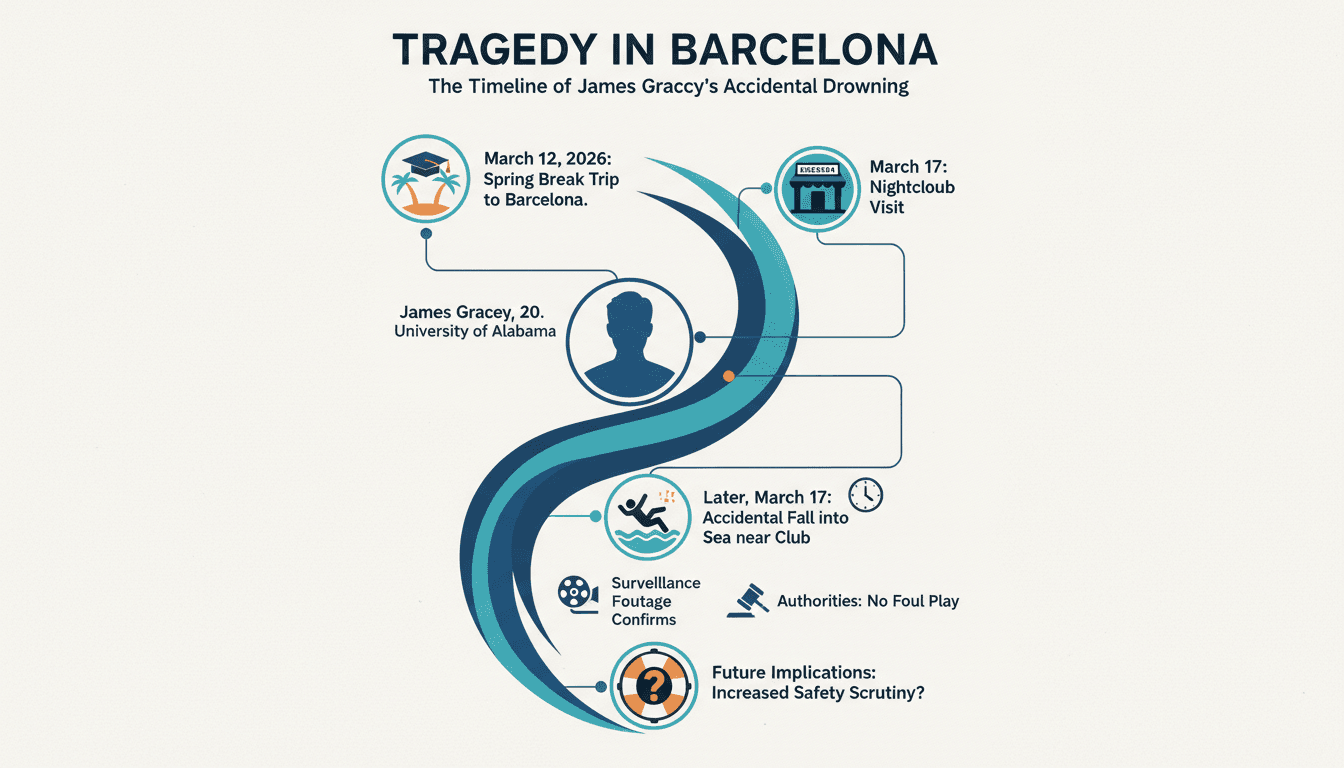 Accidental drowning of University of Alabama student James Gracey in Barcelona