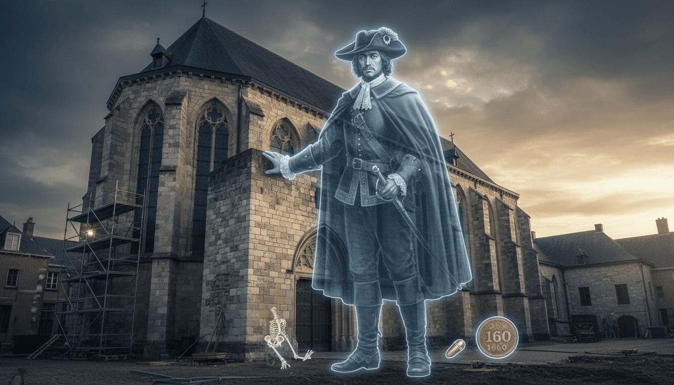 Skeletal remains potentially belonging to d'Artagnan discovered in Maastricht church