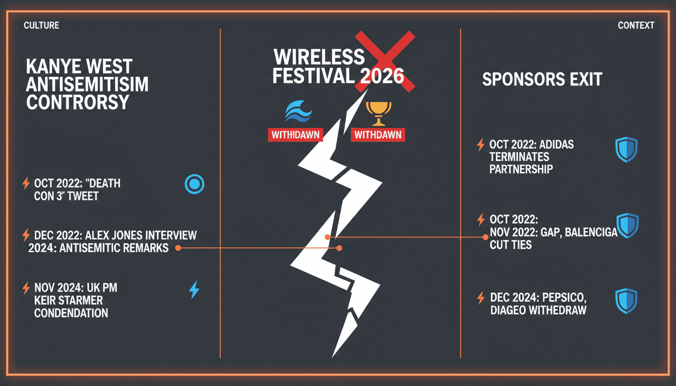 PepsiCo and Diageo Withdraw Sponsorship from Wireless Festival 2026 Over Kanye West Antisemitism Controversy