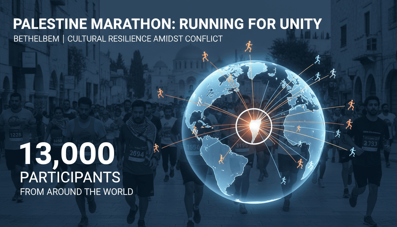 Runners participating in the Palestine Marathon in Bethlehem.