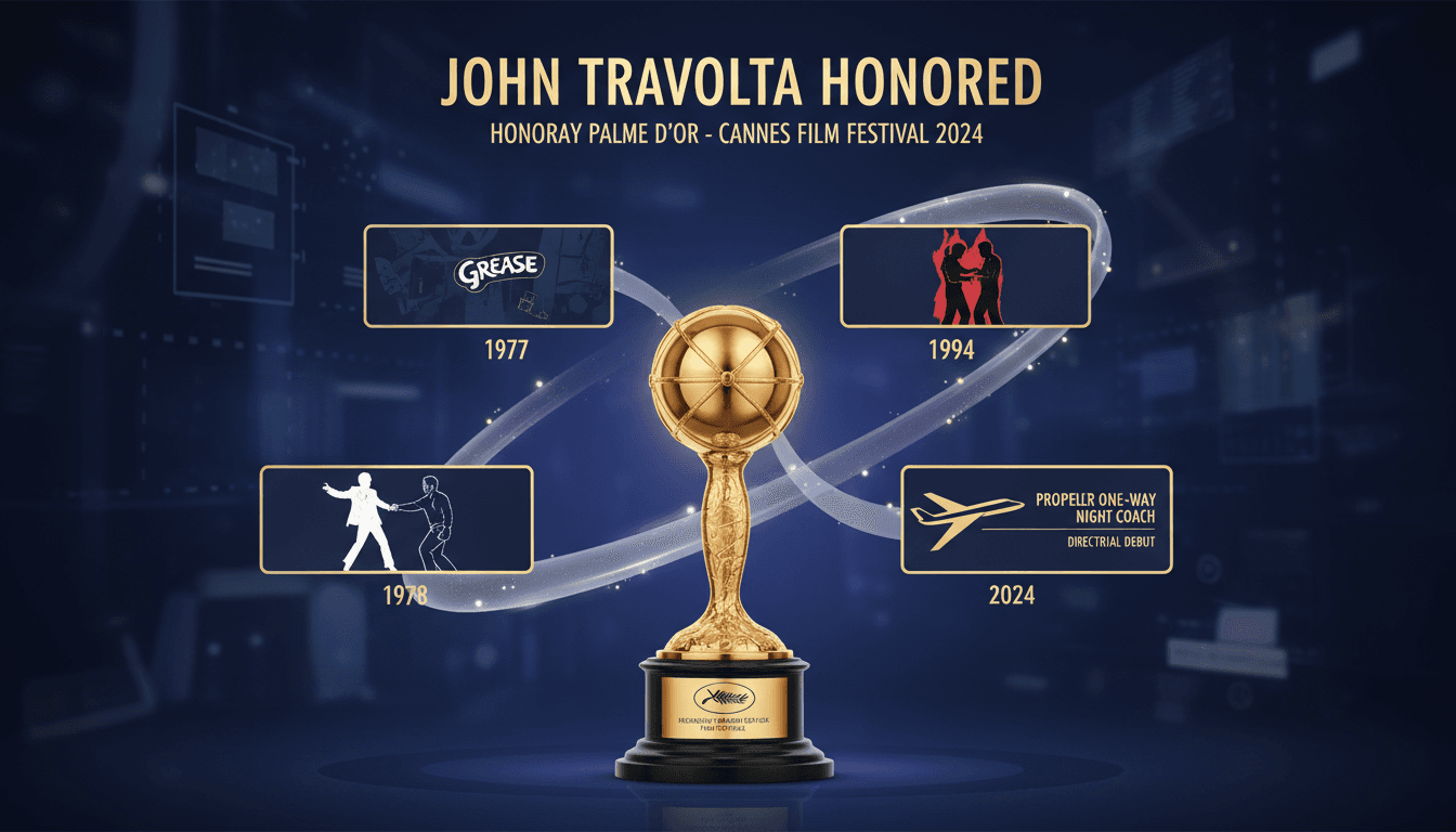 John Travolta awarded honorary Palme d'Or at Cannes Film Festival