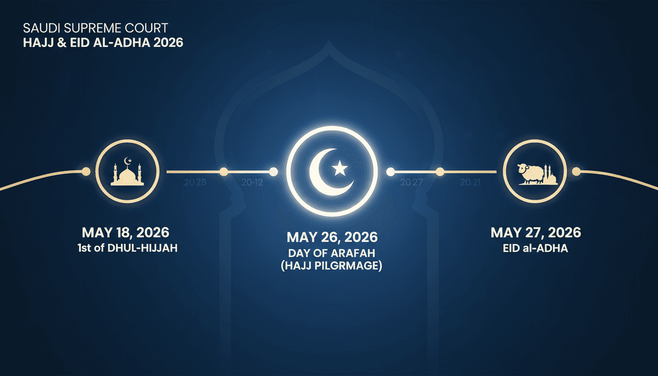 Saudi Supreme Court Announces Key Dates for Hajj and Eid al-Adha in 2026