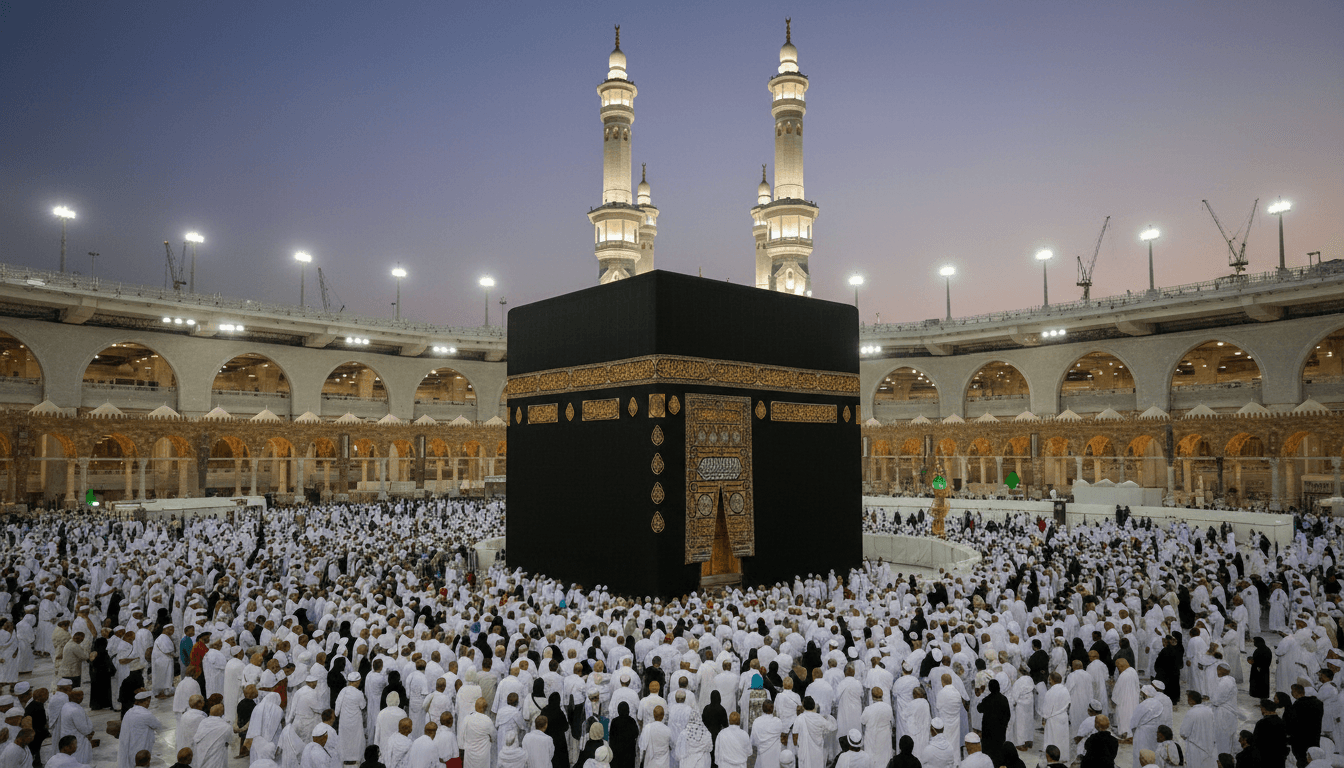 The new Kiswa for the Kaaba being handed over in Makkah.